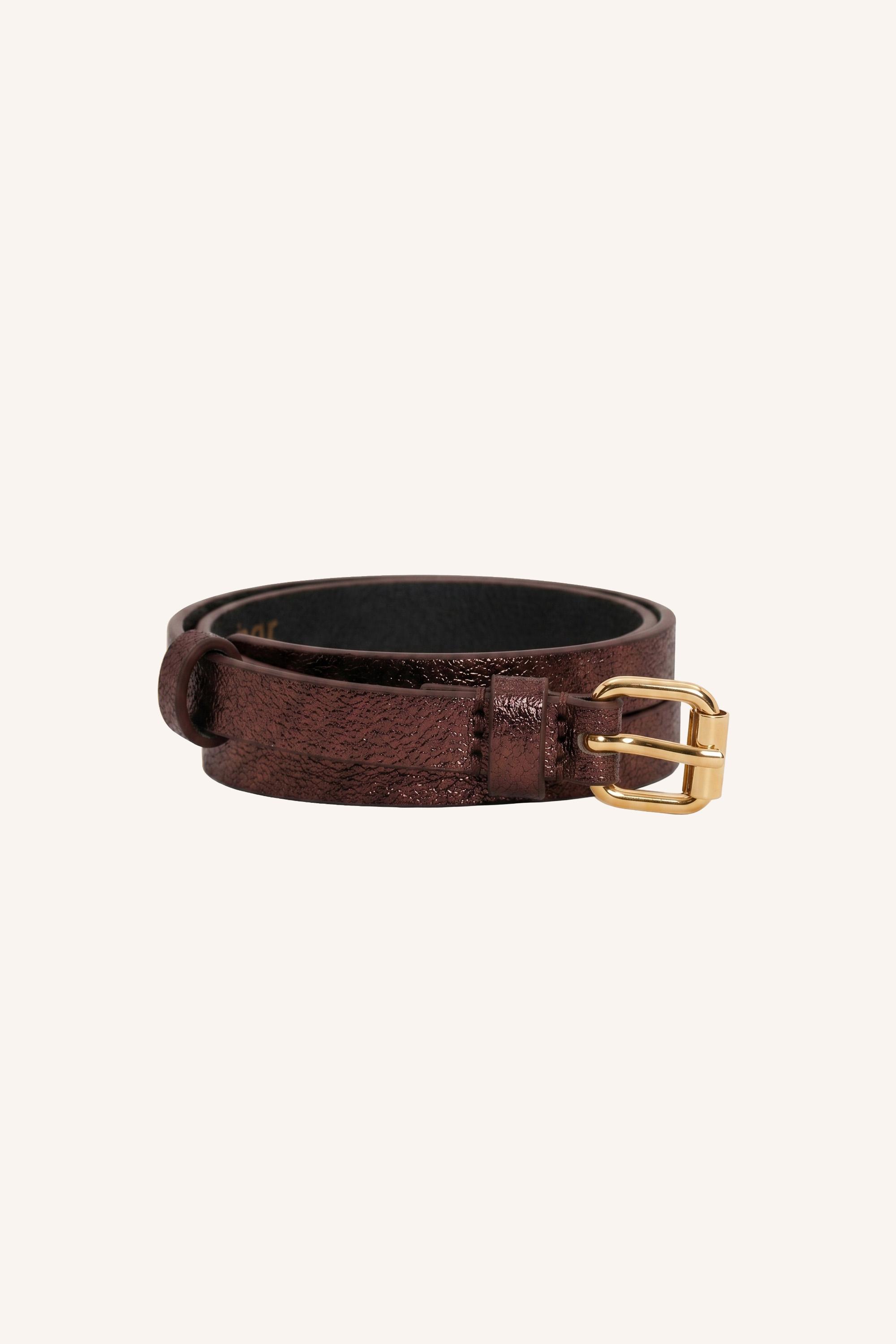 By-Bar Lovi Metallic Belt Copper Damen Gürtel Leder kupfer